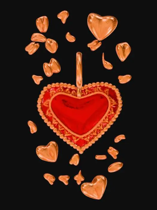 3D model for High Detail, valentines charm, no chain