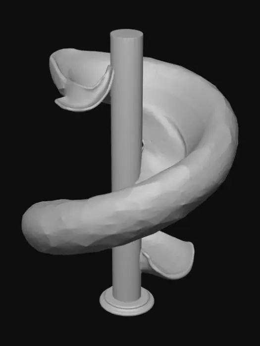 3D model for Low detail, winding slide