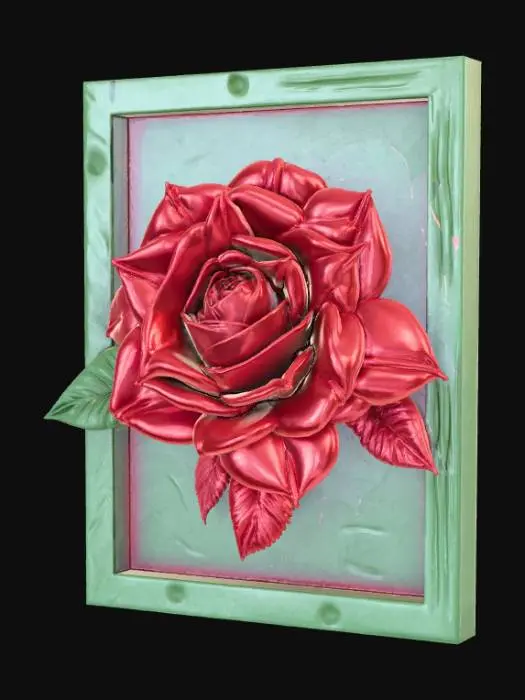 3D model for High detail, wall decor, Mounted, high detail, rose head