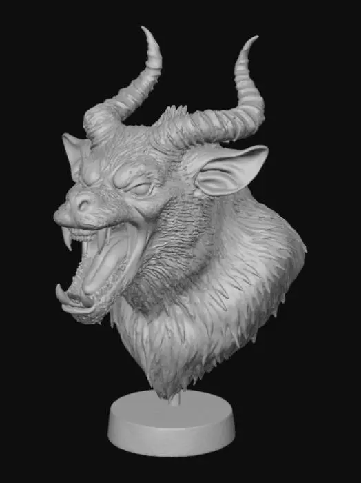 3D model for High detail, wall decor, Mounted monster head