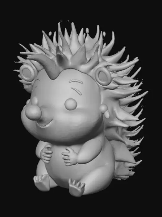 3D model for Smooth, low detail, Chibi porcupine sitting, smooth detail