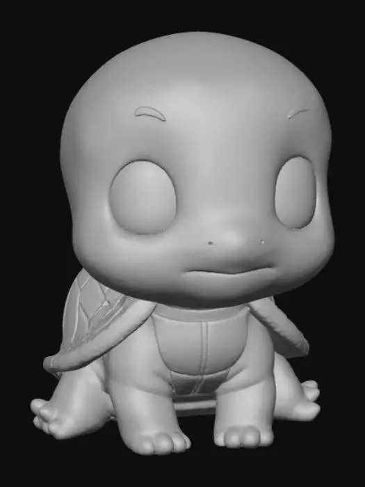 3D model for Smooth, low detail, Chibi Turtle sitting, smooth detail