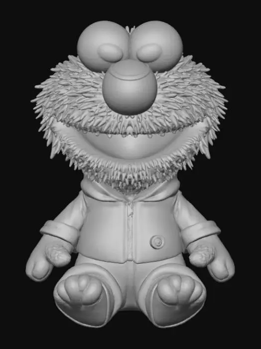 3D model for Smooth, low detail, Chibi Elmo sitting, smooth detail