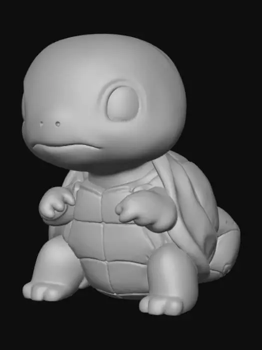3D model for Smooth, low detail, Chibi Turtle sitting, smooth detail