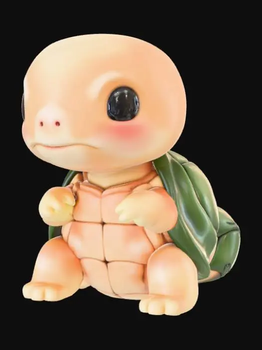 3D model for Smooth, low detail, Chibi Turtle sitting, smooth detail