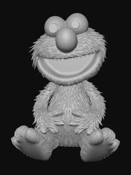 3D model for Smooth, low detail, Chibi Elmo sitting, smooth detail