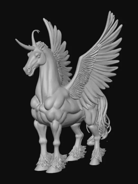 3D model for Abstract detail, massive, demon unicorn