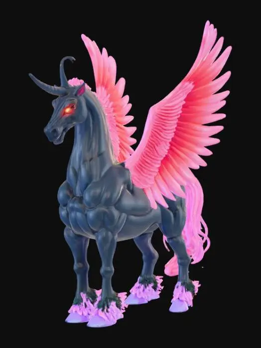 3D model for Abstract detail, massive, demon unicorn
