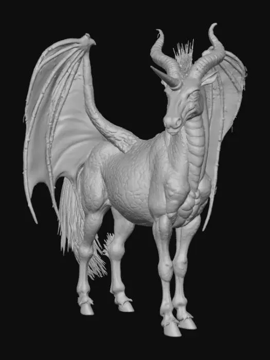 3D model for Abstract detail, massive, demon unicorn