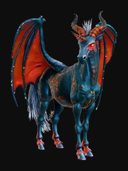 3D model for Abstract detail, massive, demon unicorn