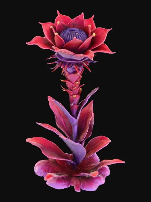3D model for Abstract detail, massive, man-eatting flower