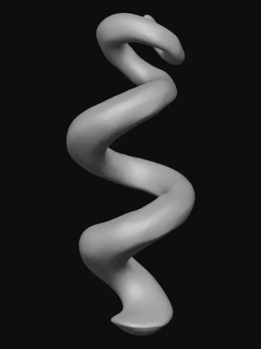 3D model for Smooth detail, abstract, stretched out spring