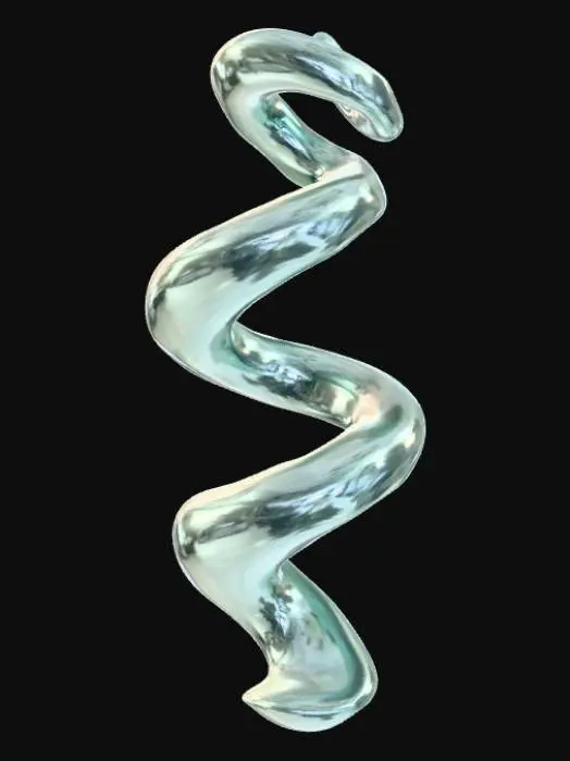 3D model for Smooth detail, abstract, stretched out spring