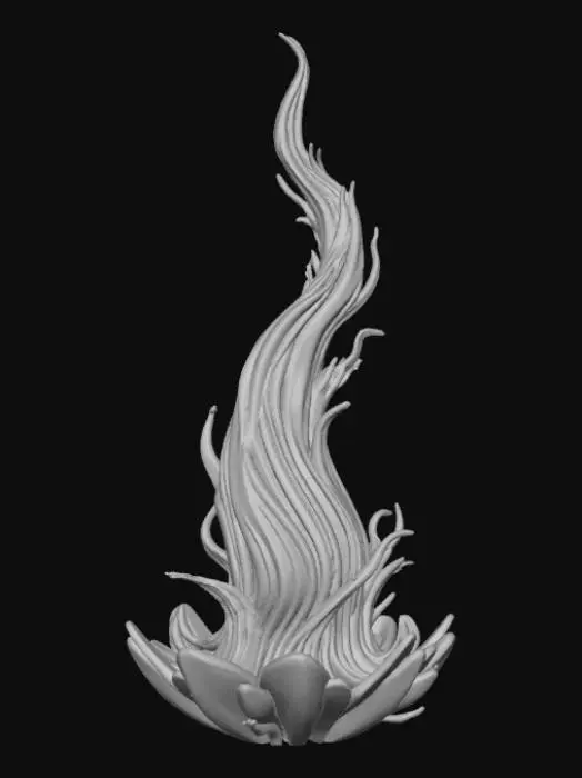 3D model for High detail, abstract spire, designed like a magical flow, spewing out of the base.