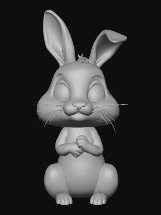 3D model for Simple, smooth surface, Contemplation kawaii animal.