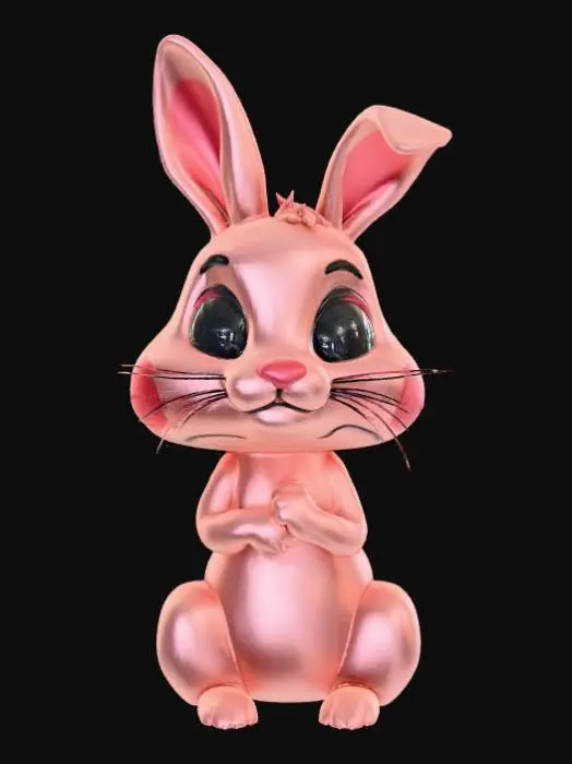 3D model for Simple, smooth surface, Contemplation kawaii animal.