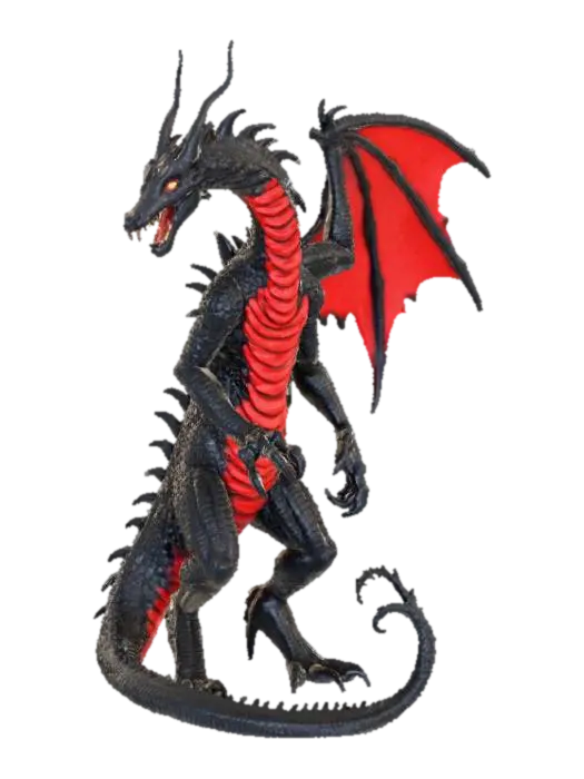 High detail, realistic, The Demogorgon dragon 3D model, vytvořený pomocí AI