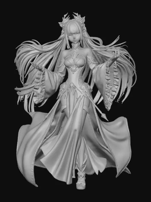 3D model for High detail, legendary, anime, extravagant, wall art decoration.