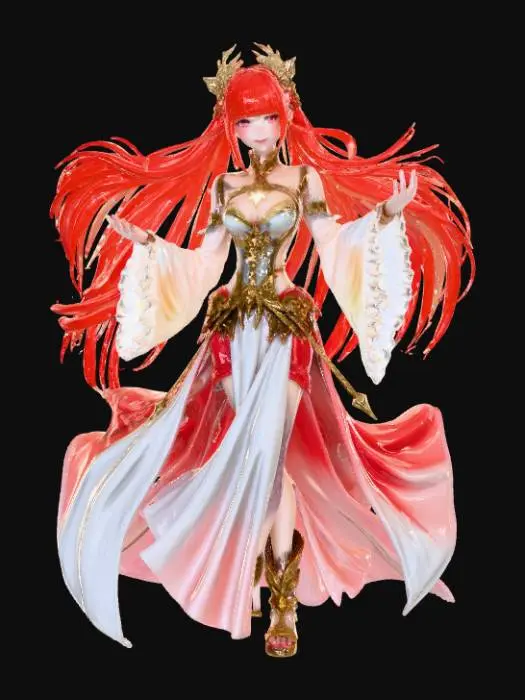 3D model for High detail, legendary, anime, extravagant, wall art decoration.