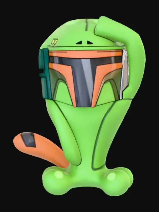 3D model for Space Cowboy saluting