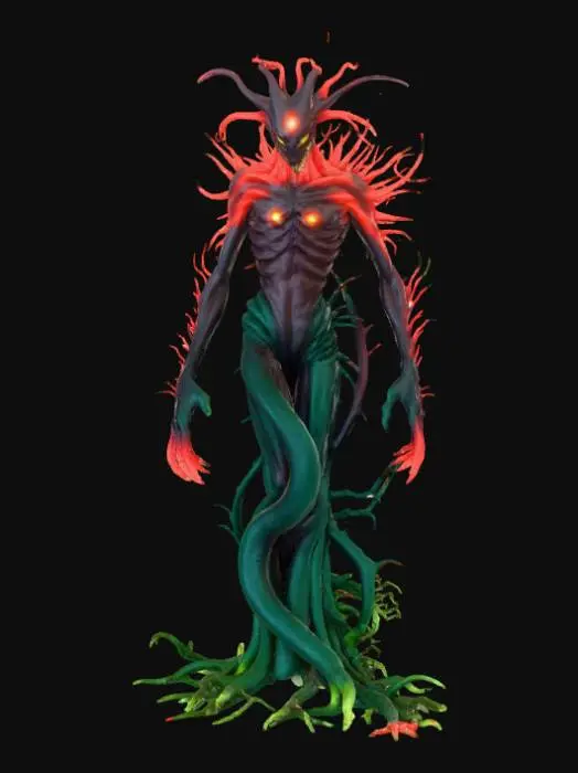 3D model for High detail, violent, demon plant