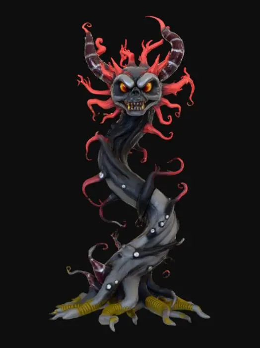 3D model for High detail, violent, demon plant