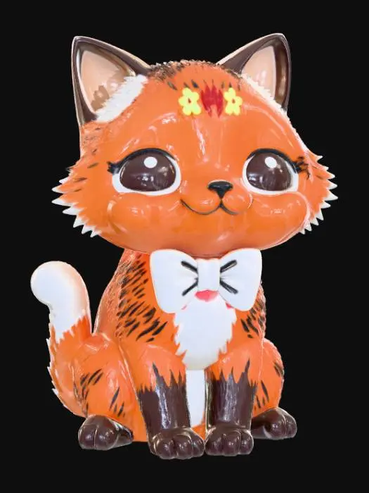 3D model for Kawaii, enamel pin, designed like an animal