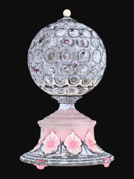 3D model for High detail, extravagant, tabletop bubbly, fantasy decoration, with extravagant fantasy base and backdrop.