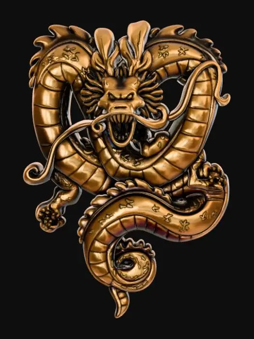 3D model for Golden Dragon Medallion