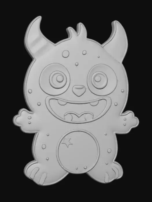 3D model for Kawaii, enamel pin, designed like an monster