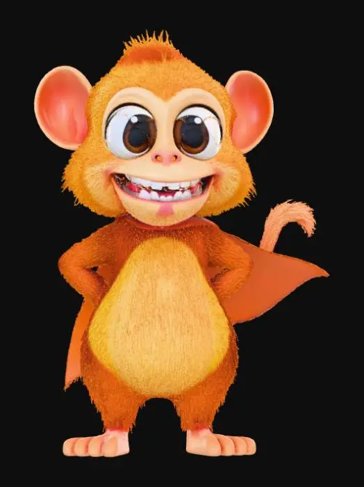 3D model for High detail, Anime, Crass monkey