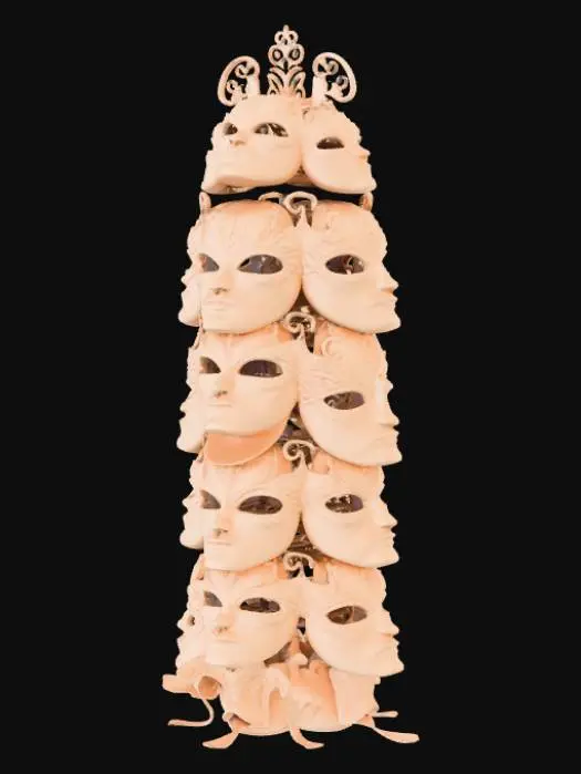 3D model for Smooth detail, multiple mask tower, table decoration