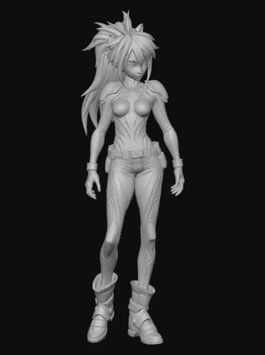 3D model for Anime girl, Bodysuit crucible scuffing