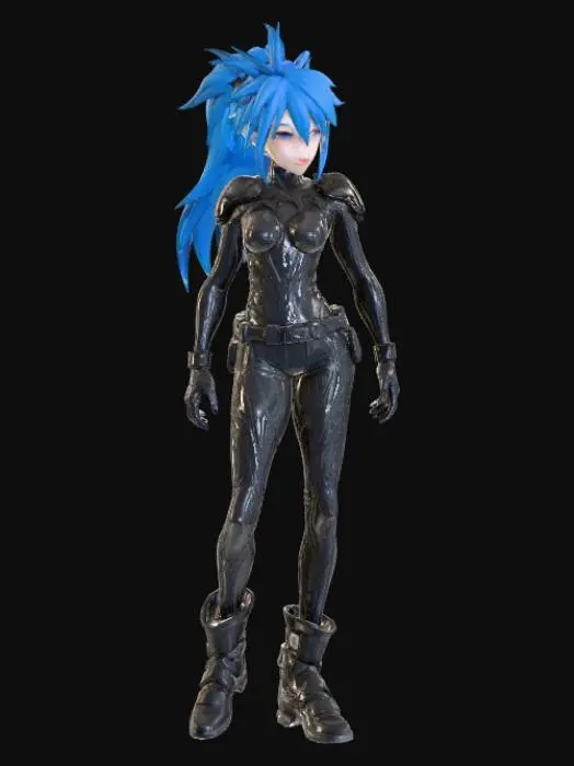 3D model for Anime girl, Bodysuit crucible scuffing