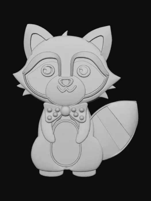 3D model for Kawaii, enamel pin, designed like an animal