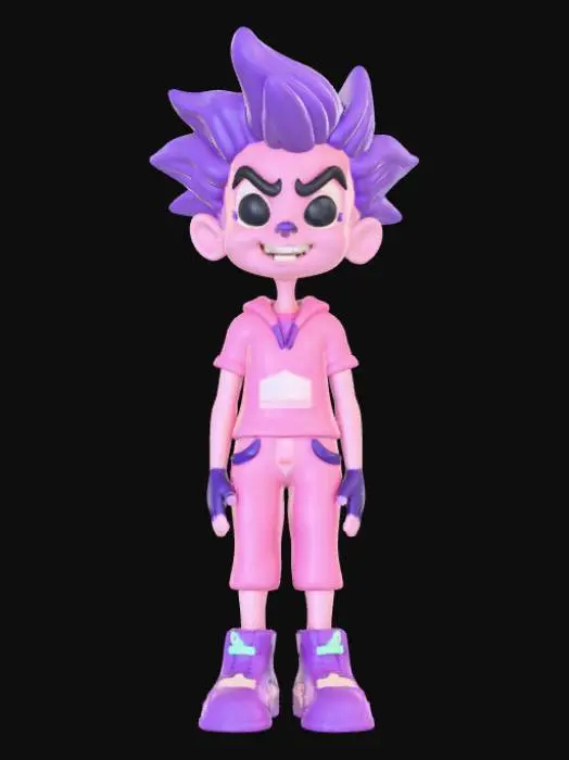 3D model for Abstract detail, but simple, bad girl emoticon