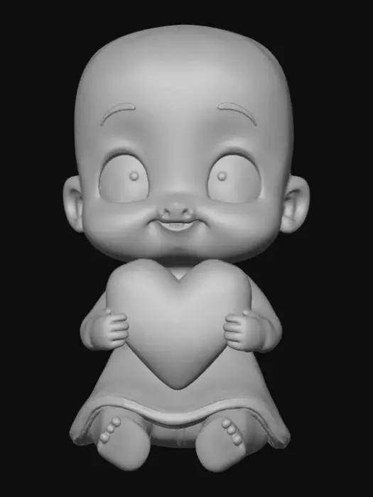 3D model for Smooth, low detail, Chibi Valentines sitting, smooth detail