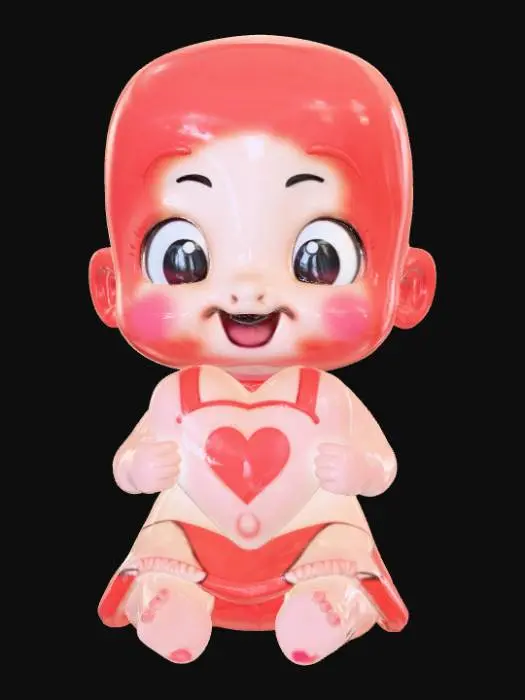 3D model for Smooth, low detail, Chibi Valentines sitting, smooth detail