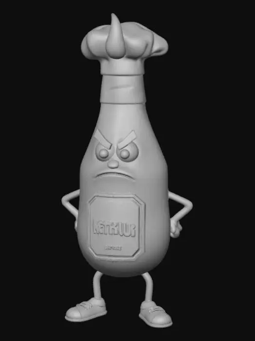 3D model for Difficulties cartoon ketchup