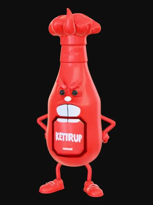 3D model for Difficulties cartoon ketchup