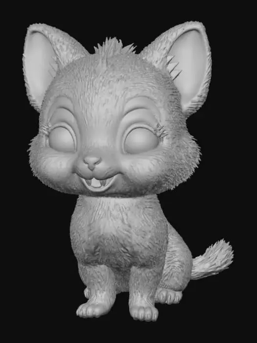 3D model for High Detailed, Fantasy, Boop creature, standing on a landscape base.