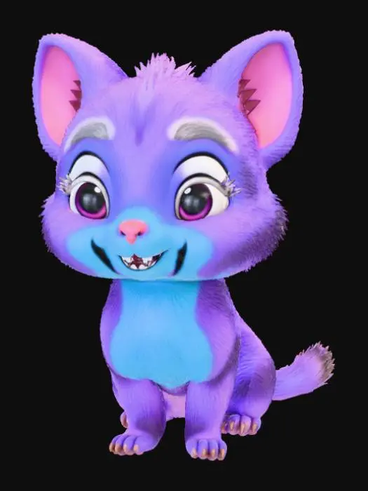 3D model for High Detailed, Fantasy, Boop creature, standing on a landscape base.