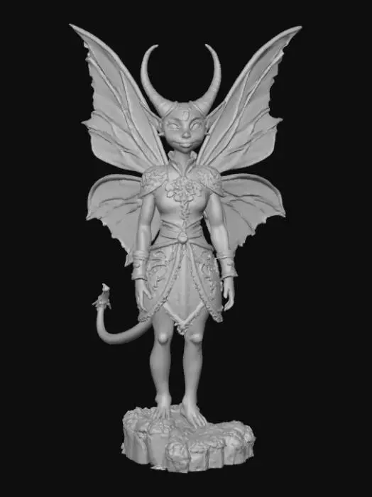 3D model for High detail, Fantasy, Fey Creature, wearing high detail christmas clothes, standing on high detailed base, in action pose