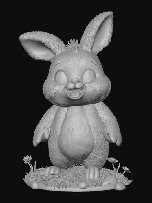 3D model for High Detailed, Fantasy, Boop creature, standing on a landscape base.