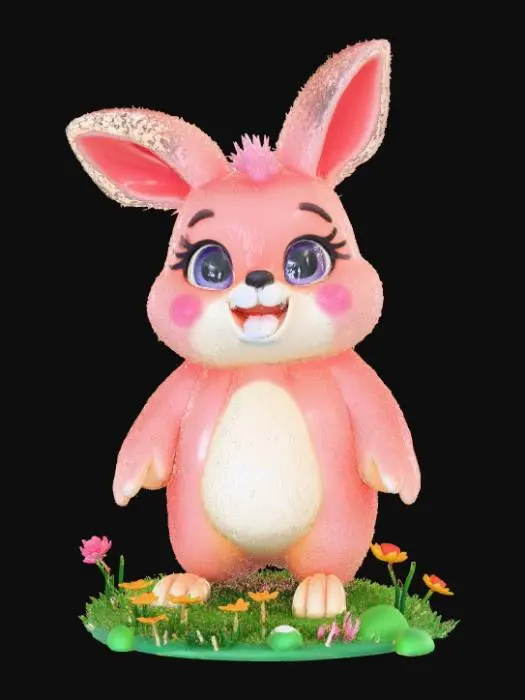 3D model for High Detailed, Fantasy, Boop creature, standing on a landscape base.