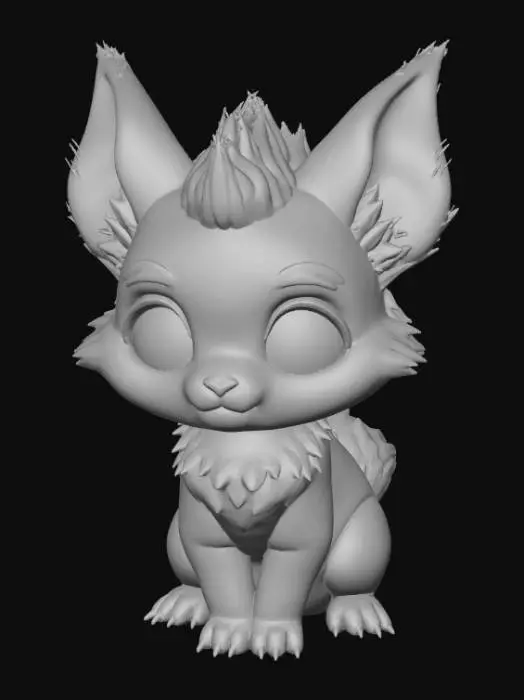 3D model for High detail, legendary, anime, cute, adorable, artifact style Monster.