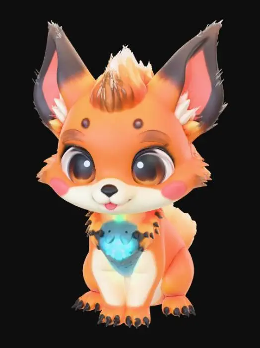 3D model for High detail, legendary, anime, cute, adorable, artifact style Monster.