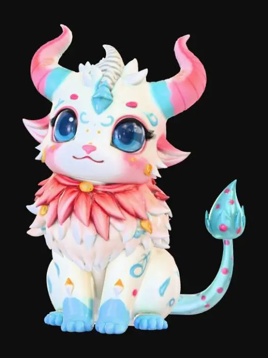 3D model for High detail, legendary, anime, cute, adorable, artifact style Monster.