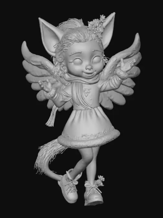 3D model for High detail, Fantasy, Fey Creature, wearing high detail christmas clothes, standing on high detailed base, in action pose, #Christmas2025#