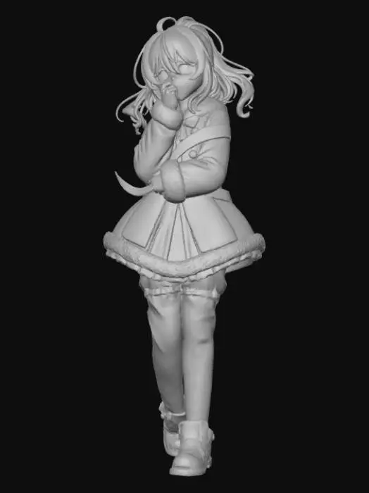 3D model for High detail, Female Anime Figure, wrapped in christmas ribbon as clothes, #Christmas2025#